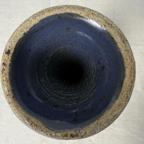 Stoneware Goblet Chalice Art Pottery Cobalt Blue Drip Glaze - Picture 3 of 7